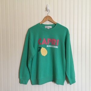 Vintage Havana green Capri Jet Setter lemon sweatshirt size S NWT